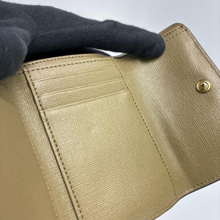 FURLA フルラ 3つ折り財布 レザー オリーブ レディース ゴールド金具