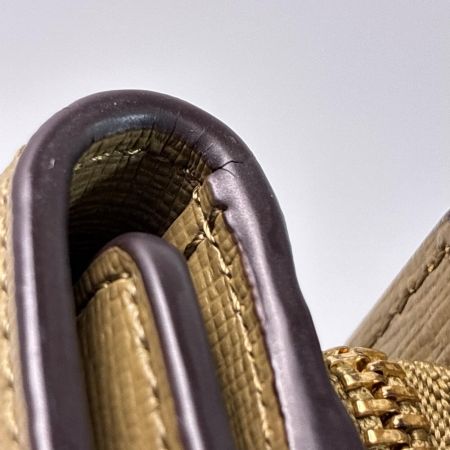 FURLA フルラ 3つ折り財布 レザー オリーブ レディース ゴールド金具