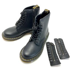 ☆☆ Dr.Martens ドクターマーチン 8ホール ブーツ 23863 ブラック UK3 22cm ジッパーユニット付き Bランク
