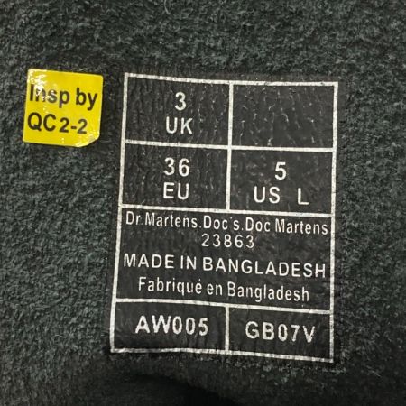  Dr.Martens ドクターマーチン 8ホール ブーツ 23863 ブラック UK3 22cm ジッパーユニット付き