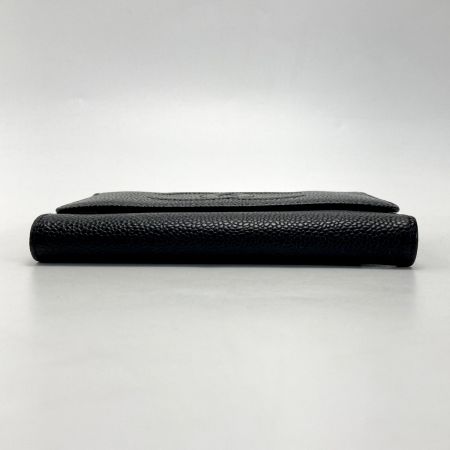  CHANEL シャネル ココマーク 3つ折り財布 A13225 ブラック キャビアスキン ギャランティカード有