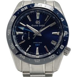 ☆☆ SEIKO セイコー グランドセイコー スポーツコレクション SBGE255 ブルー スプリングドライブ GMT メンズ 腕時計 箱・取説有 Cランク