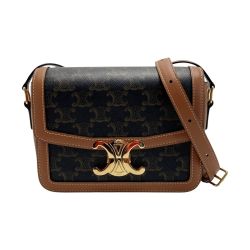 ☆☆ CELINE セリーヌ トリオンフ ショルダーバッグ 188882BZ4.04LU ブラウン PVCコーティングキャンバス × レザー Bランク