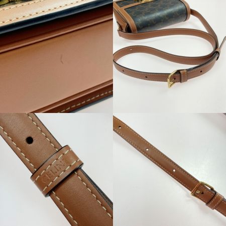  CELINE セリーヌ トリオンフ ショルダーバッグ 188882BZ4.04LU ブラウン PVCコーティングキャンバス × レザー