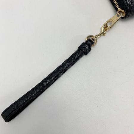  COACH コーチ レザー C3441 ブラック ラウンドファスナー 長財布 ストラップ付 レディース
