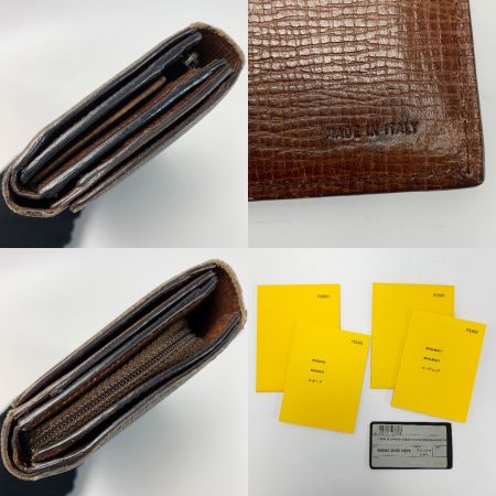  FENDI フェンディ ズッカ 8M0065 ブラウン 3つ折り長財布  メンズ レディース