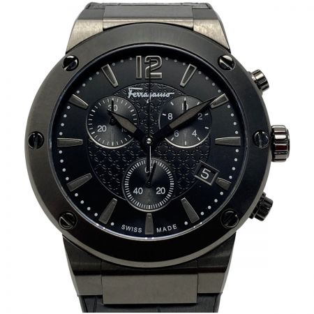  Salvatore Ferragamo サルヴァトーレフェラガモ F-80 クロノグラフ FIJ 011608071062 ブラック クォーツ メンズ 腕時計