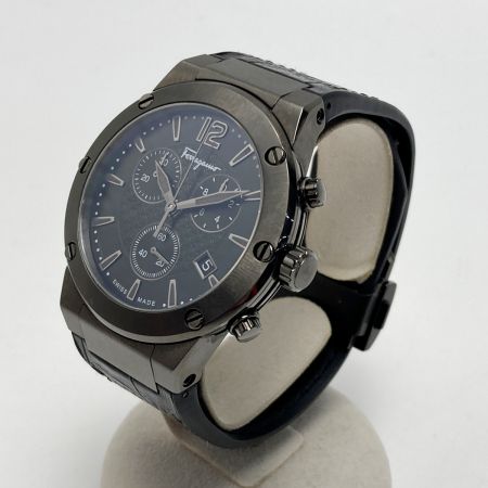  Salvatore Ferragamo サルヴァトーレフェラガモ F-80 クロノグラフ FIJ 011608071062 ブラック クォーツ メンズ 腕時計