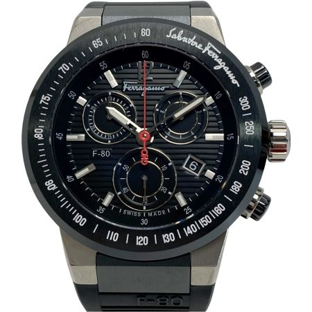  Salvatore Ferragamo サルヴァトーレフェラガモ F-80 クロノグラフ ブラック クォーツ メンズ 腕時計