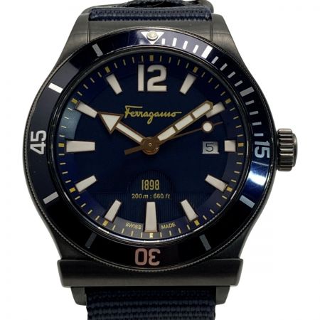  Salvatore Ferragamo サルヴァトーレフェラガモ 1898 デイト FF3210015 ネイビー クォーツ メンズ 腕時計