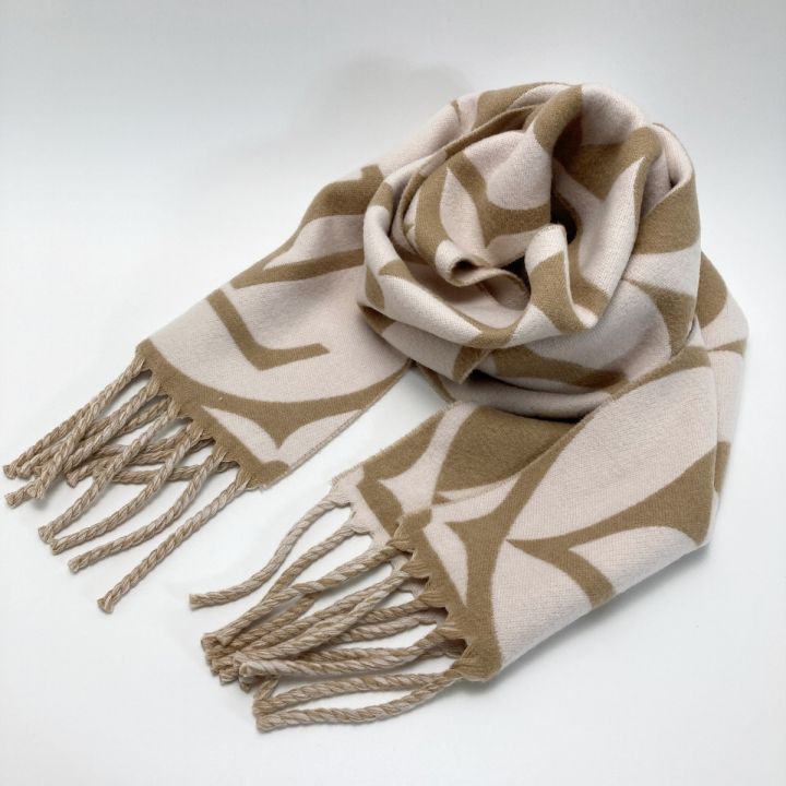 LOUIS VUITTON】フライトモード LV メダリオン マフラー ウール