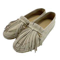 FENDI フェンディ オーロック スエード タッセル ローファー 8(27cm相当) 7P1589 ベージュ シューズ Bランク