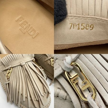 FENDI フェンディ オーロック スエード タッセル ローファー 8(27cm相当) 7P1589 ベージュ シューズ