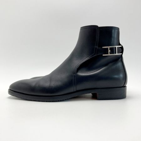  HERMES エルメス Hバックル ショートブーツ 41½（26.5cm相当） ブラック レザー 靴