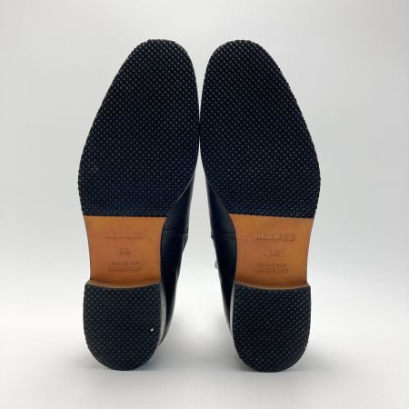  HERMES エルメス Hバックル ショートブーツ 41½（26.5cm相当） ブラック レザー 靴