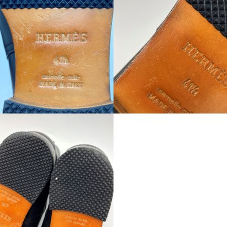  HERMES エルメス Hバックル ショートブーツ 41½（26.5cm相当） ブラック レザー 靴