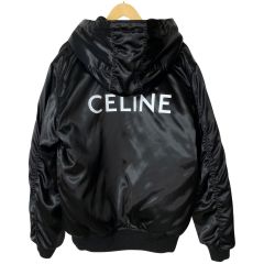 CELINE セリーヌ ボンバージャケット サテンナイロン 048S 2W749 38NO ブラック メンズ Bランク