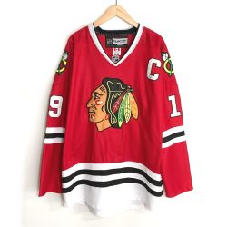 ☆☆ REEBOK リーボック NHL ブラックホークス ホッケーシャツ CCM サイズ 52 NHLﾌﾞﾗｯｸﾎｰｸｽ レッド Cランク