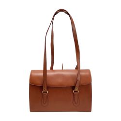 ☆☆ ITAGAKI イタガキ フラオエンバッグ キャメル ショルダーバッグ ワンショルダー レザー Cランク