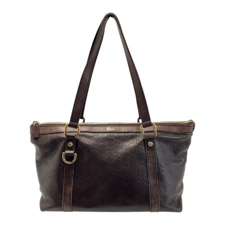  GUCCI グッチ レザー 141470 ブラウン ハンドバッグ  ゴールド金具 レディース