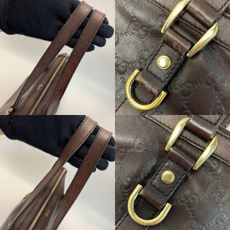  GUCCI グッチ レザー 141470 ブラウン ハンドバッグ  ゴールド金具 レディース