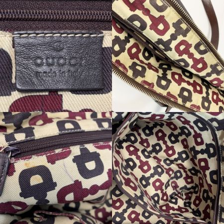  GUCCI グッチ レザー 141470 ブラウン ハンドバッグ  ゴールド金具 レディース