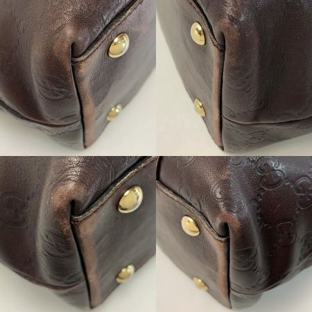  GUCCI グッチ レザー 141470 ブラウン ハンドバッグ  ゴールド金具 レディース