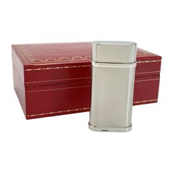 ☆☆ Cartier カルティエ ゴドロン ヘアライン仕上 シルバー ガスライター Cランク