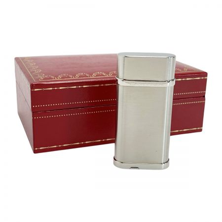  Cartier カルティエ ゴドロン ヘアライン仕上 シルバー ガスライター