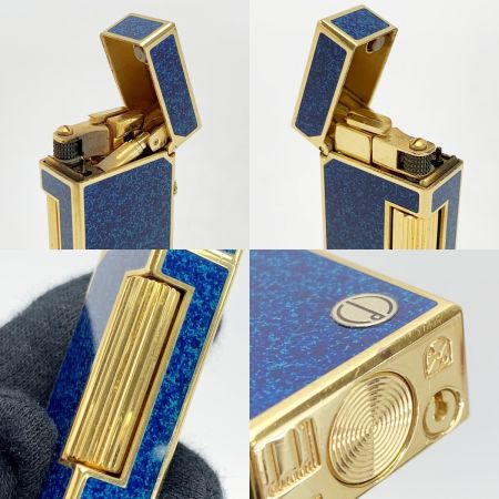  dunhill ダンヒル ダンヒル ブルー系×ゴールド系  ローラーガスライター 箱有
