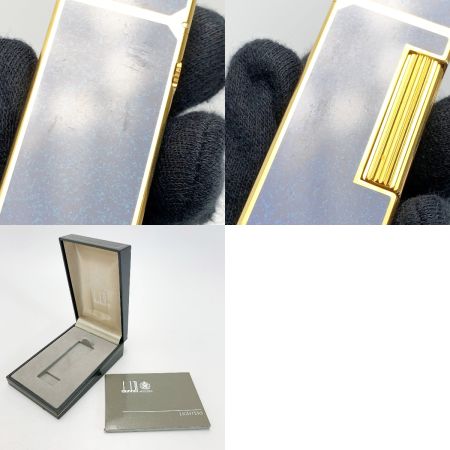  dunhill ダンヒル ダンヒル ブルー系×ゴールド系  ローラーガスライター 箱有