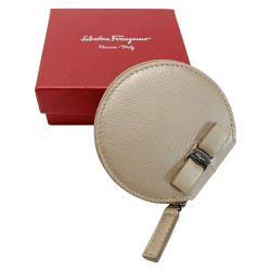 ☆☆ Salvatore Ferragamo サルヴァトーレフェラガモ KB-22 B004 シャンパンゴールド 財布 コインケース 箱有 Cランク