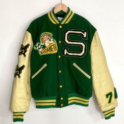 ☆☆ butwin スタジャン ジャケット SOUTH 74 BRONX グリーン サイズ 42 メンズ Cランク