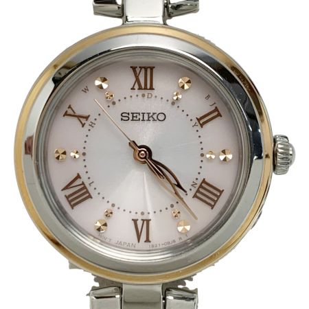  SEIKO セイコー 電波ソーラー ステンレススチール SWFH090 シルバー/ゴールド 腕時計 レディース