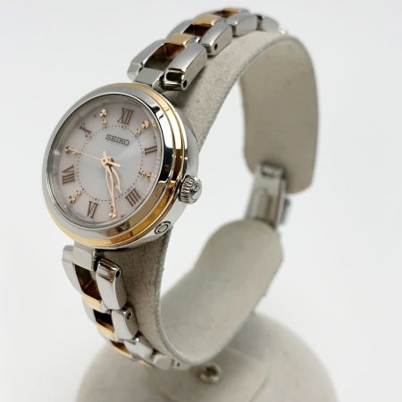  SEIKO セイコー 電波ソーラー ステンレススチール SWFH090 シルバー/ゴールド 腕時計 レディース