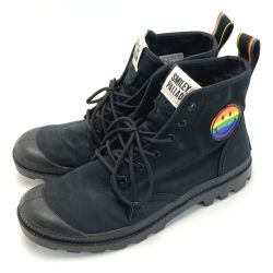 ☆☆ PALLADIUM SMILEY ハイカットスニーカー レインボー 76881-008-M ブラック UK9 28cm メンズ Bランク