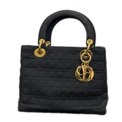 ◎◎ Christian Dior クリスチャンディオール ハンドバッグ　カナージュ レディディオール RU1011 ブラック GD金具 Cランク
