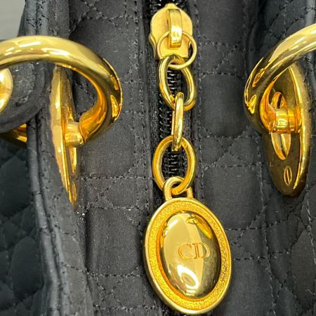  Christian Dior クリスチャンディオール ハンドバッグ　カナージュ レディディオール RU1011 ブラック GD金具