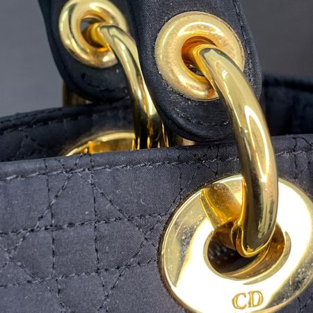  Christian Dior クリスチャンディオール ハンドバッグ　カナージュ レディディオール RU1011 ブラック GD金具