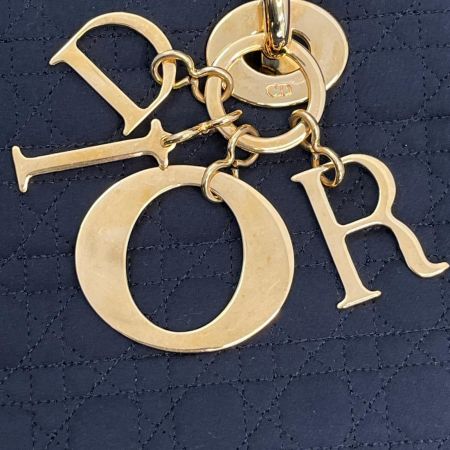  Christian Dior クリスチャンディオール ハンドバッグ　カナージュ レディディオール RU1011 ブラック GD金具