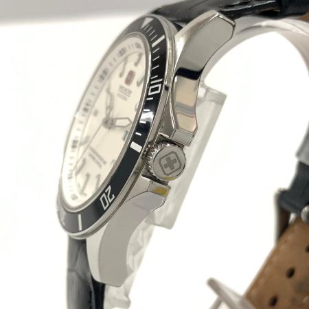  SWISS MILITARY スイスミリタリー HANOWA クォーツ 腕時計 6-4161.2 6-5161.2 ブラック x シルバー