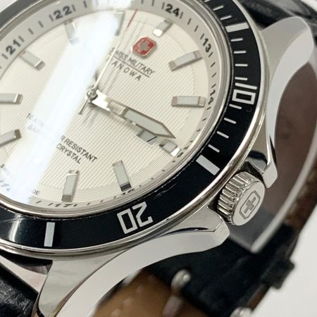  SWISS MILITARY スイスミリタリー HANOWA クォーツ 腕時計 6-4161.2 6-5161.2 ブラック x シルバー