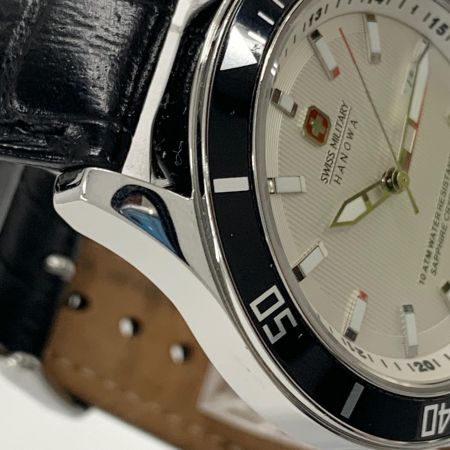  SWISS MILITARY スイスミリタリー HANOWA クォーツ 腕時計 6-4161.2 6-5161.2 ブラック x シルバー