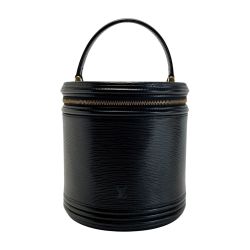 ☆☆ LOUIS VUITTON ルイヴィトン エピ カンヌ M48032 ノワール バニティバッグ ハンドバッグ 布袋有 Bランク