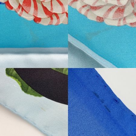  GUCCI グッチ パネル ヴィンテージスカーフ マルチカラー ブルー系 シルク100％