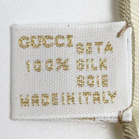  GUCCI グッチ フローラル柄 アイボリー シルク スカーフ