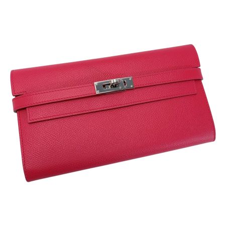  HERMES エルメス ケリー ヴォーエプソン A刻印 ローズティリアン 長財布 レディース シルバー金具