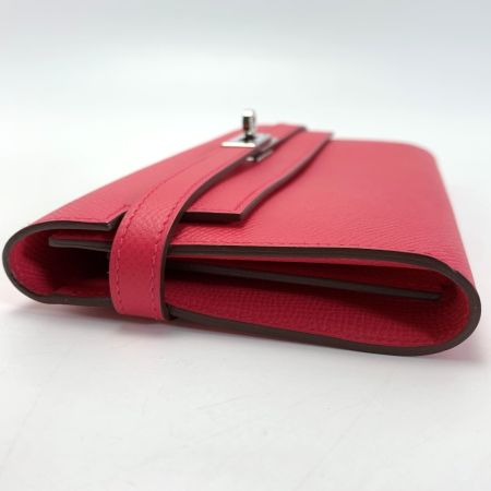  HERMES エルメス ケリー ヴォーエプソン A刻印 ローズティリアン 長財布 レディース シルバー金具