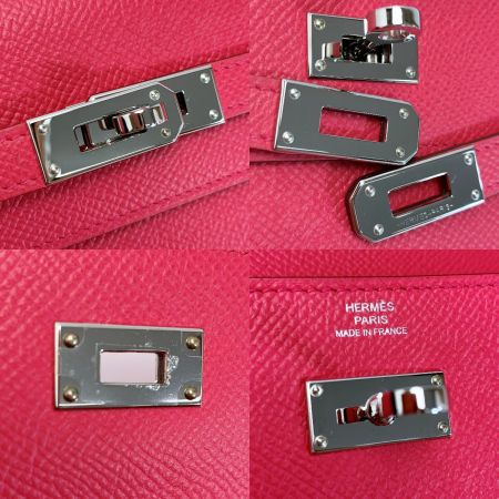  HERMES エルメス ケリー ヴォーエプソン A刻印 ローズティリアン 長財布 レディース シルバー金具