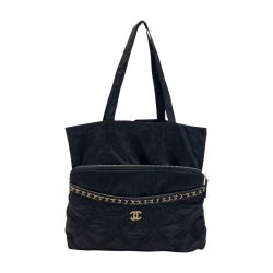 ☆☆ CHANEL シャネル ココマーク トートバッグ AP2664 ブラック ナイロン グログラン 2WAY ギャランティカード有 Bランク